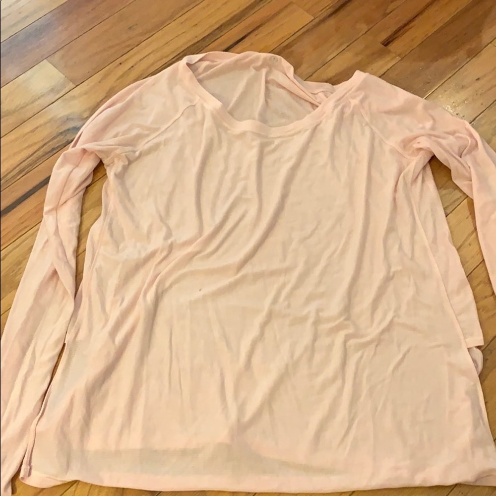 Pink side slit long sleeve